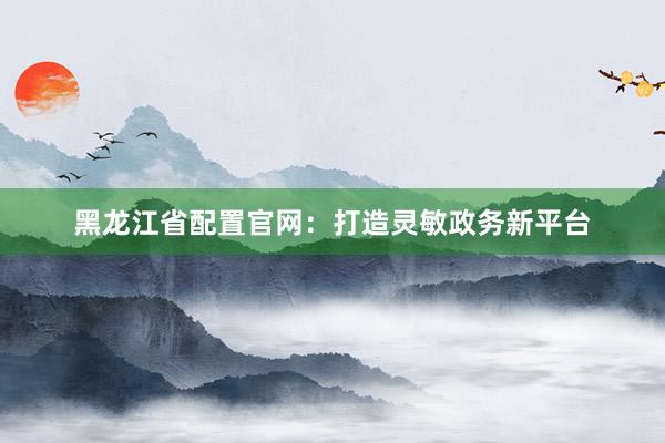 黑龙江省配置官网：打造灵敏政务新平台